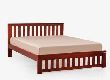 Mellow Mahogany Wood Bed without Storage