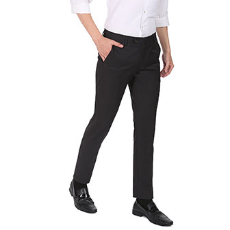 Flat Front Twill Weave Formal Trousers