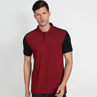 Colour Block Panelled Polo Shirt