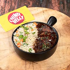 Veg Fried Rice with Veg Manchurian Bowl