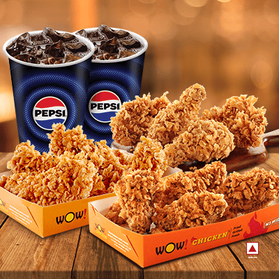 4 Fried Chk +Strips+ Wings+2 Pepsi