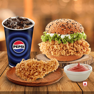 1 Burger + 1pc Fried Chicken + 1 Pepsi