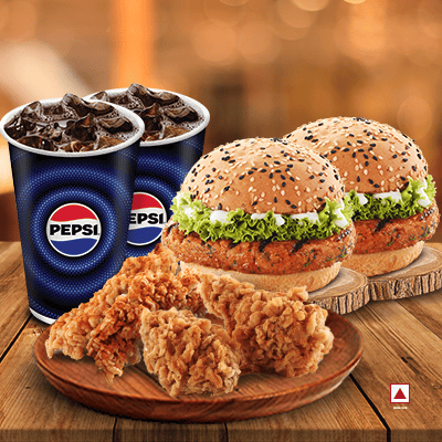 2 Burger+2 Strips+2 Wings+2Pepsi