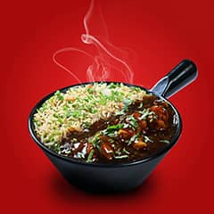 Veg Fried Rice With Chicken Manchurian