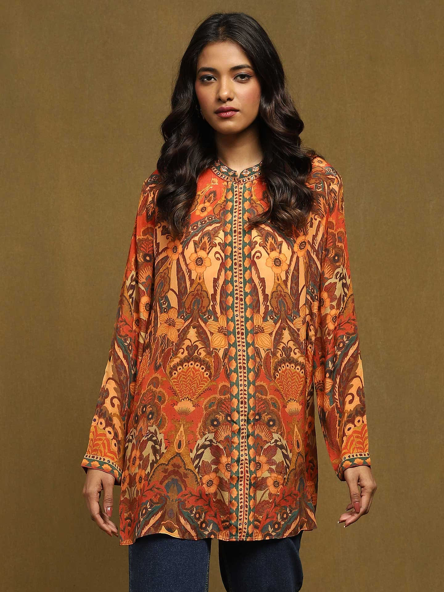 Rust Mandala Kurti