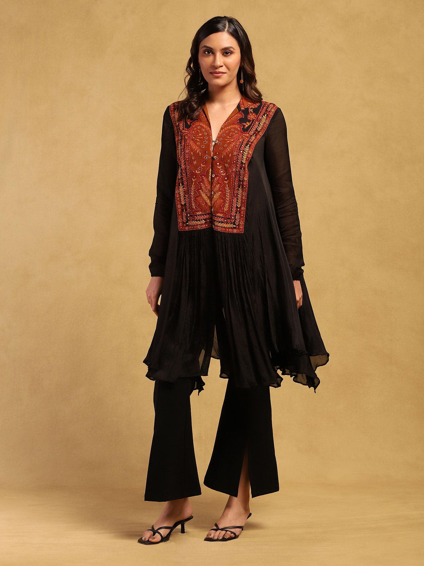 Black & Rust Mehroz Co-ord Set