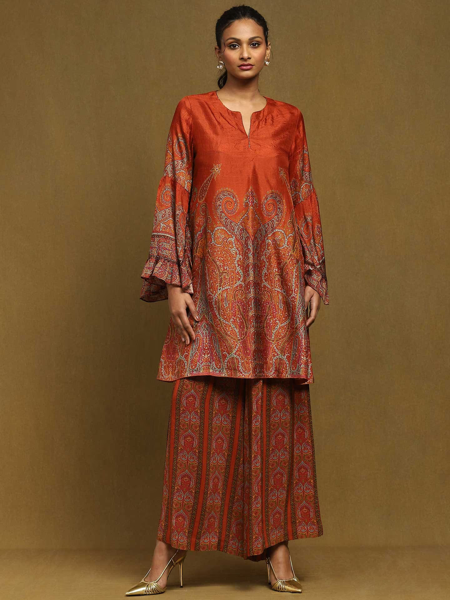 Rust Joshika Kurta set