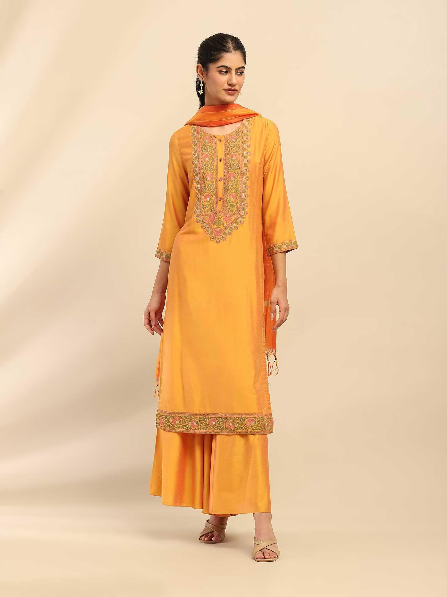 Yellow Meera Solid Suit Set