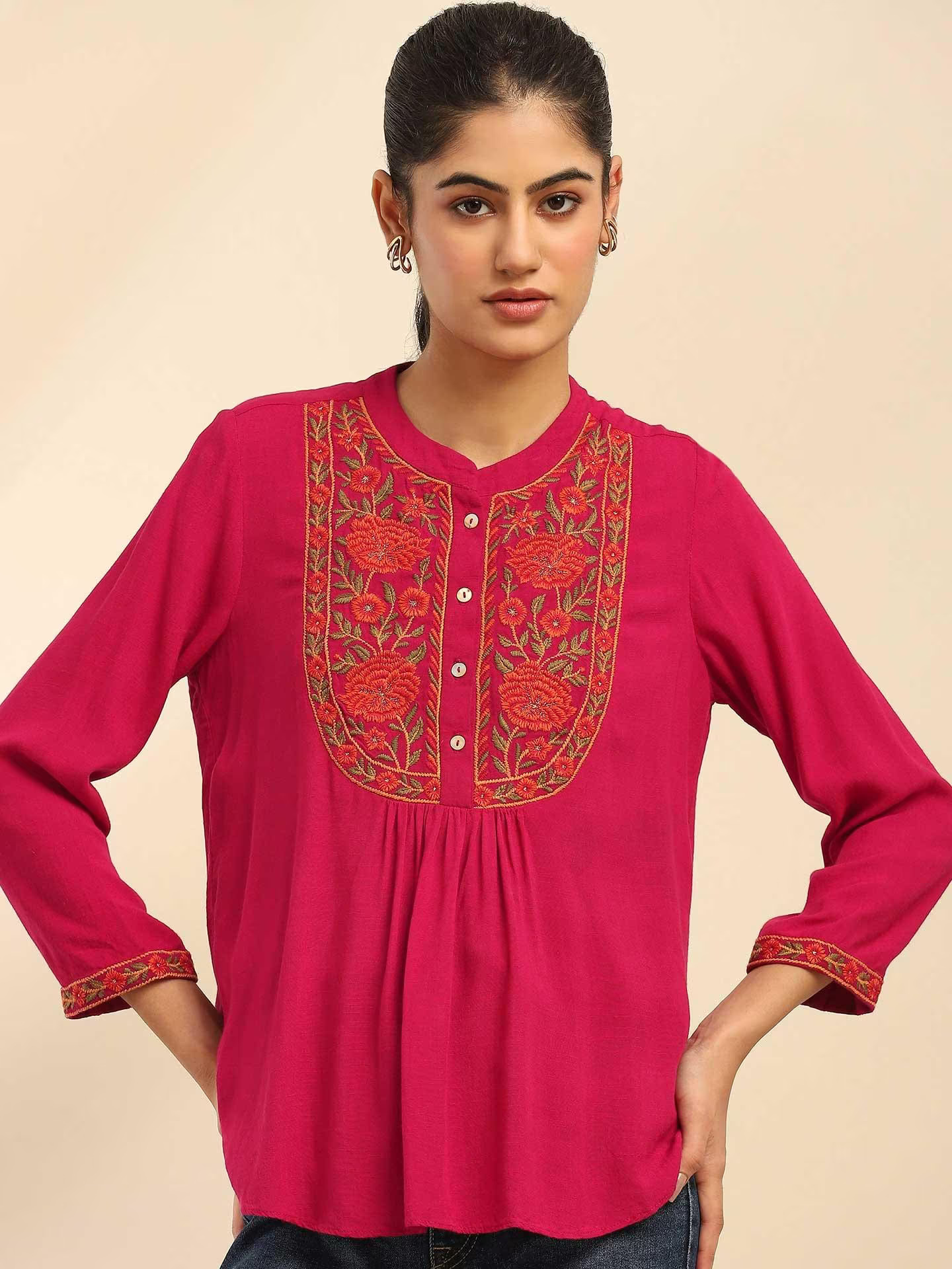 Pink Blossoms Kurti