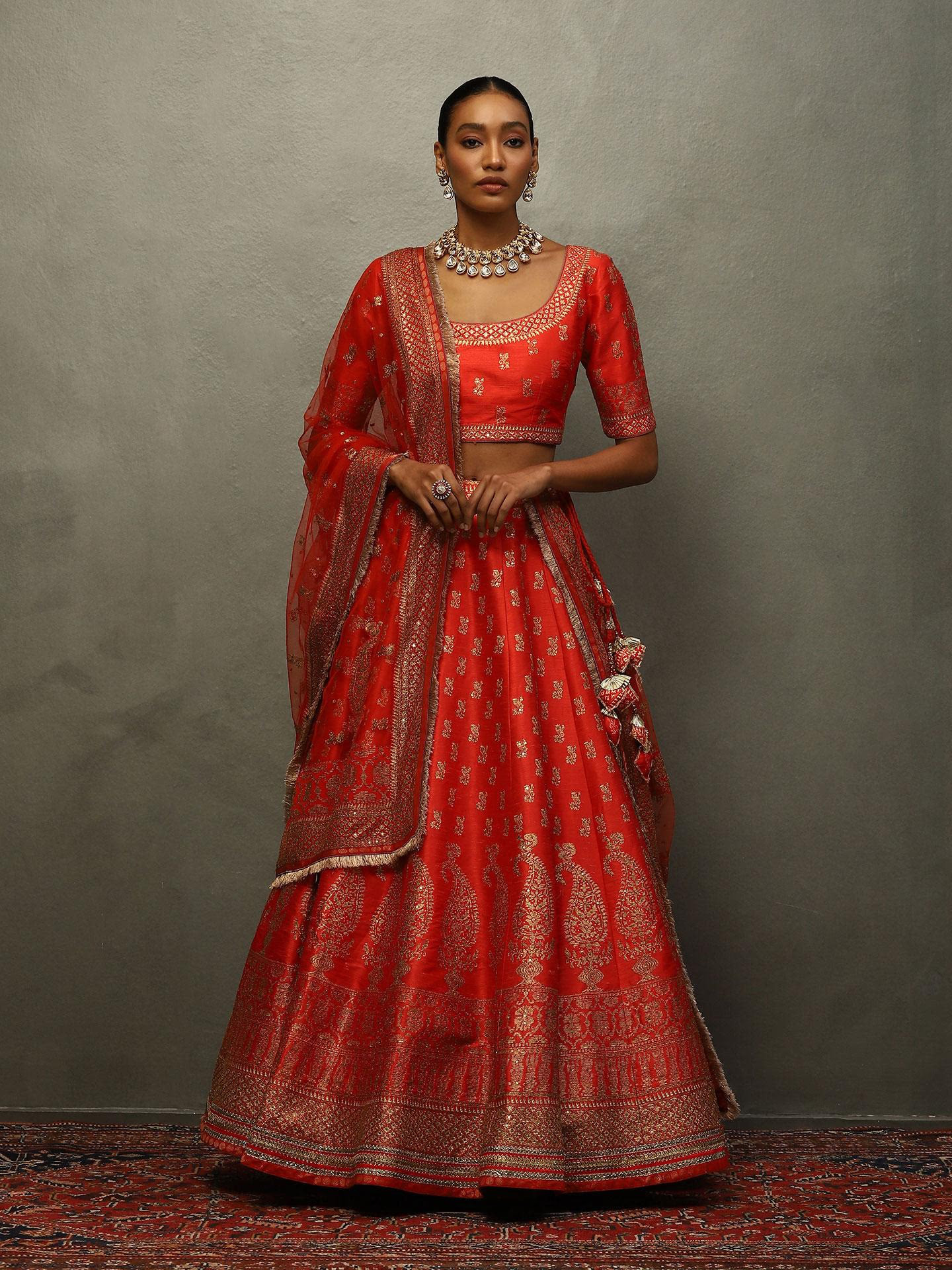 Red Girija Lehenga Set