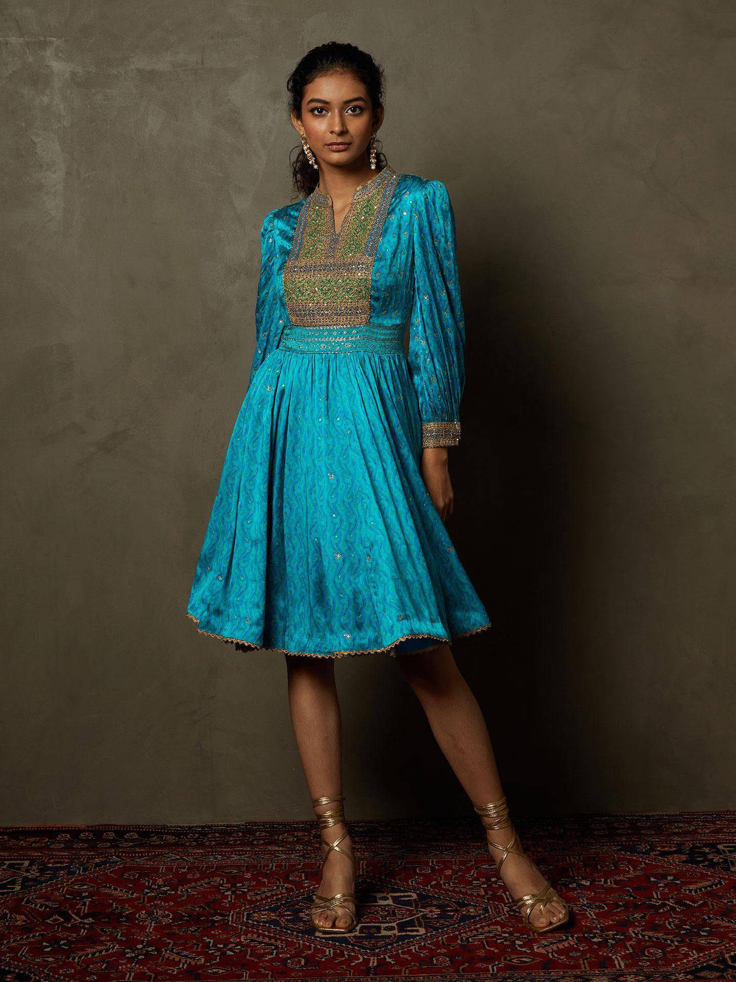 Turquoise Salya Dress