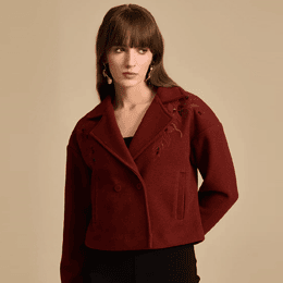 TONAL EMBROIDERY FELT JACKET