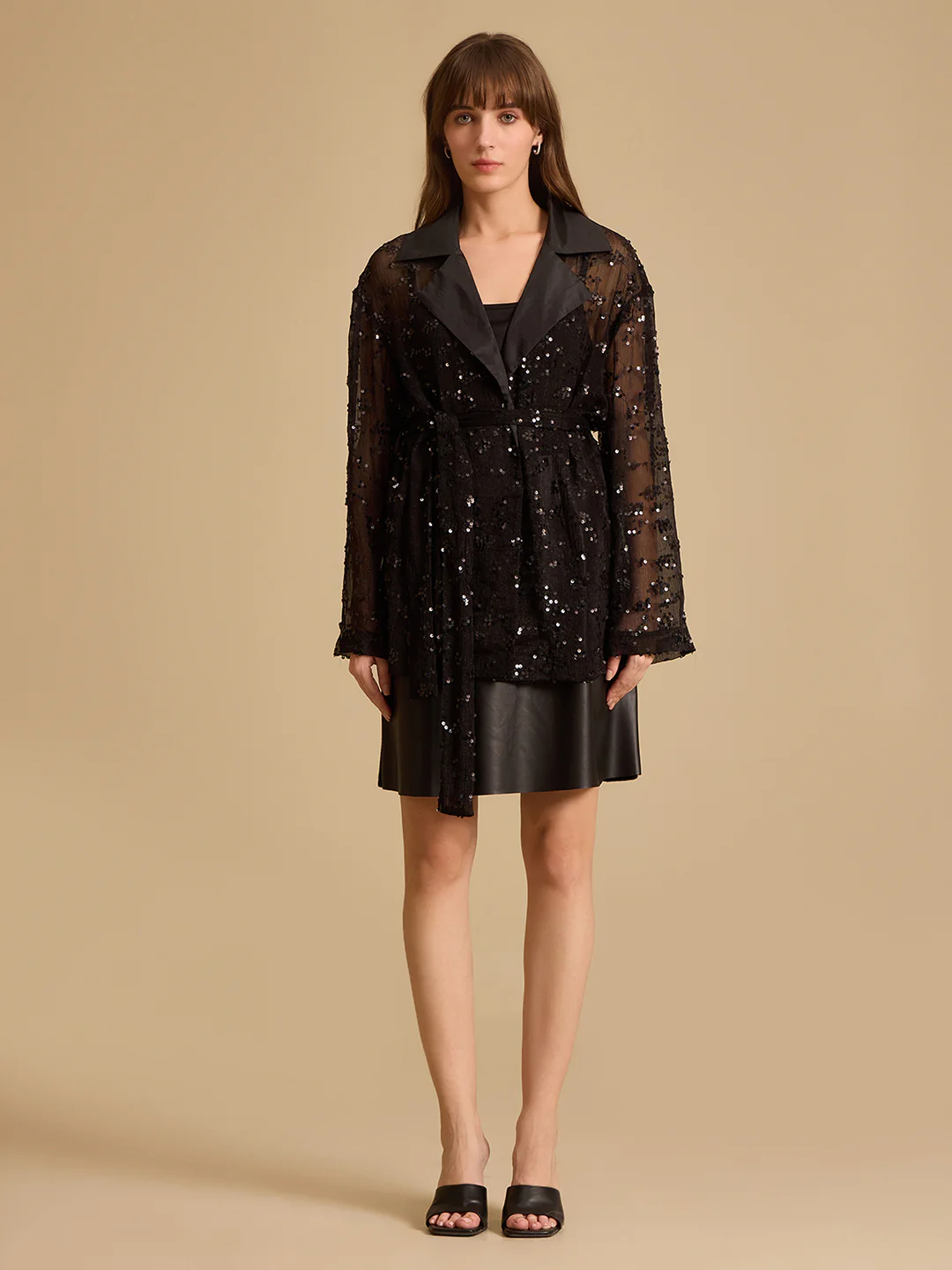 NOIR EMBELLISHED SHRUG