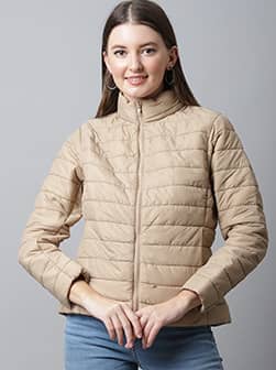 Beige Women's Lightweight quilted jacket