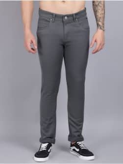 Cantabil Men's Grey Casual Trousers