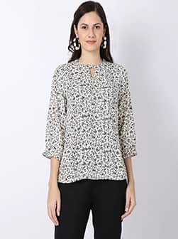 Cantabil Women's Off White Top