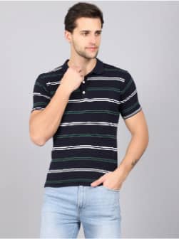 Men's Stripe Navy T-Shirt
