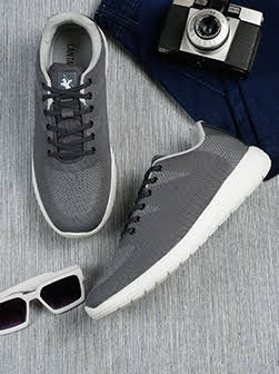 Men Lace-Up Grey Casual Shoes