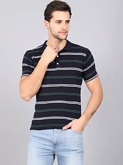 Men's Stripe Navy T-Shirt