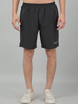 Men's Grey Solid Activewear Shorts