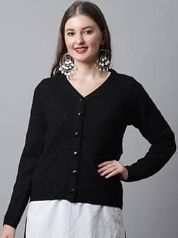 ]Womens Black Sweater(Cardigan)