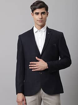 Men Navy Formal Blazer