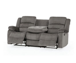 Muar Malaysian Fabric Recliner Three Seater - Grey