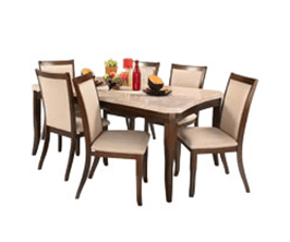 TEXAS AMERICAN NATURAL MARBLE DINING SET 6S V2