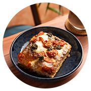 Pepperoni & Pesto Focaccia Flatbread