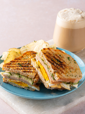 Smoked Chicken Ham and Egg Sourdough Sandwich