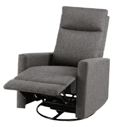 Davis Fabric Recliner 1S Grey With Rocker & Revolve