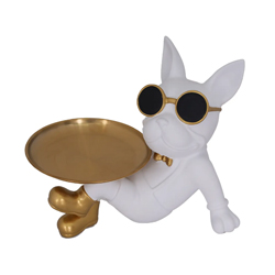 Crazy Dog Figurine - White