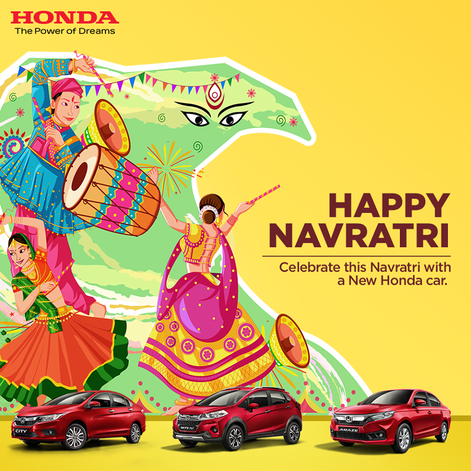 This Navratri, prosper and celebrate with your family as you bring home a New Honda Car