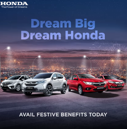 Celebrate this festive season by bringing home your favourite Honda Car. Get benefits up to 5,00,000