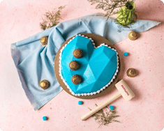Blue Heart Pinata Cake