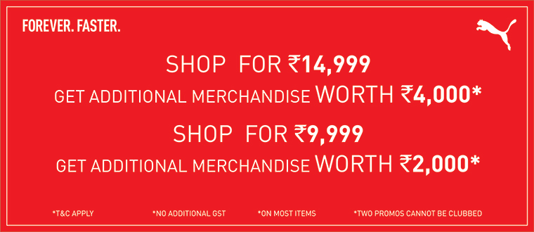 Shop for 14,999 get additional merchandise worth Rs 4000