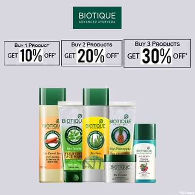 Biotique- Amp Up Your Skincare Routine With An Irreristible Deal Of 'upto 30% Off' On Biotique Essentials Biotique- Amp Up Your Skincare Routine With An Irreristible Deal Of 'upto 30% Off' On Biotique Essentials