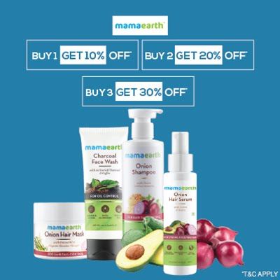 Mamaearth - Pamper Your Skin With The Goodness Of Mamaearth Essentials Available At 'upto 30% Off' Offer | Buy1 Get 10 % Off, Buy2 Get 20 % Off , Buy3 Get 30%