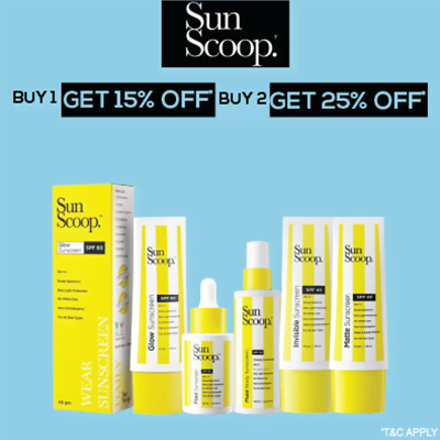 Sunscoop - Take Your Skincare Game Up A Notch With 'upto 25% Off' Bumper Deal On Sunscoop Sunscreen | Buy 1 Get 15% Off, Buy 2 & Get 25% Off