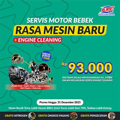 Servis Rasa Mesin Baru + Engine Cleaning
Motor Bebek